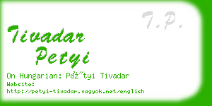 tivadar petyi business card